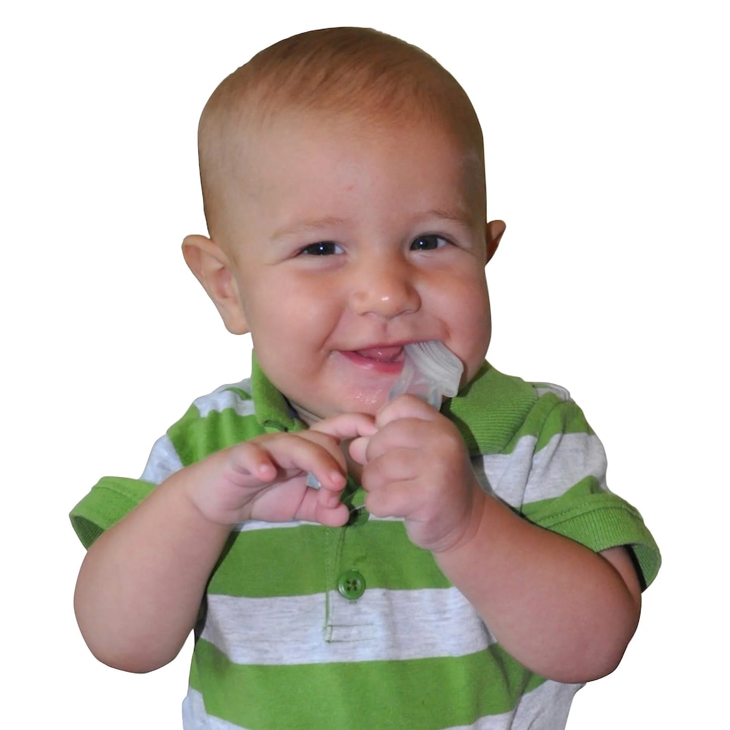 Infant Baby’S 1St Toothbrush Teether with Case, Bpa-Free Silicone Chewable Brush Blue 1Pk
