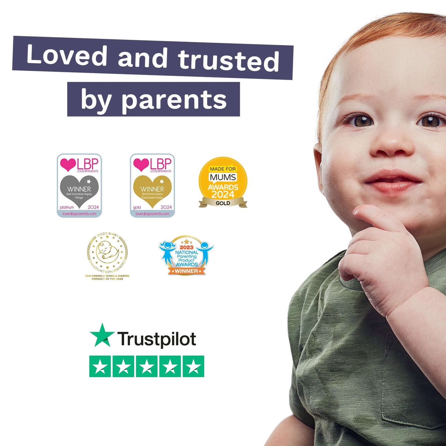 Sensitive Soft Sustainable Baby Diapers Size 1, 96 Count (Choose Your Size and Count)