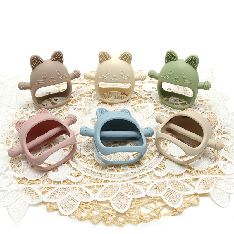 Baby Silicone Teether Gloves Pacifiers Kids Teething Toys Newborn Dental Care Gums Anti-Eating Hand Molar Stick Baby Items