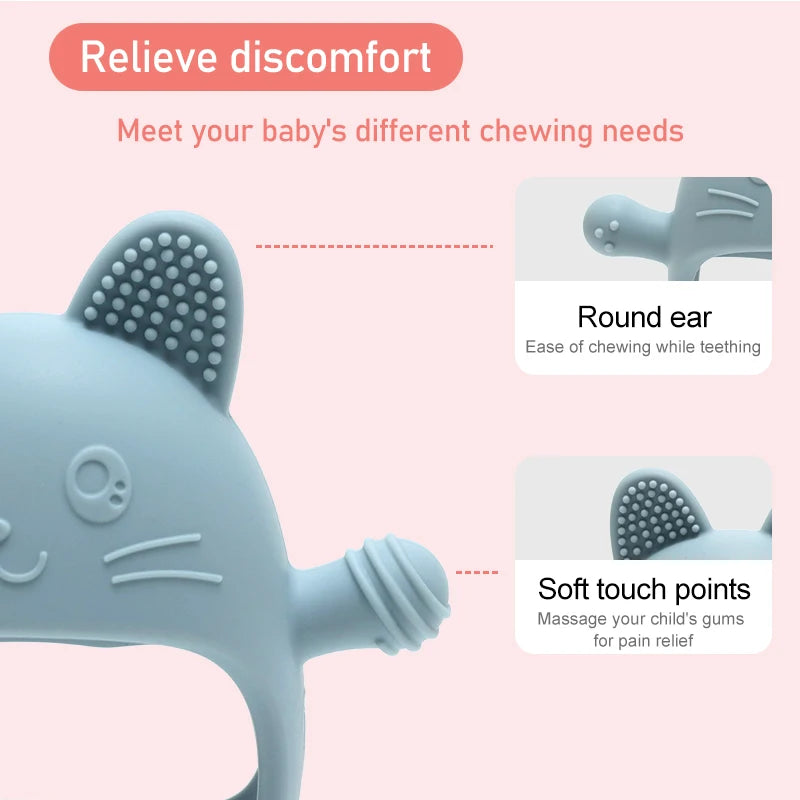 Baby Silicone Teether Gloves Pacifiers Kids Teething Toys Newborn Dental Care Gums Anti-Eating Hand Molar Stick Baby Items